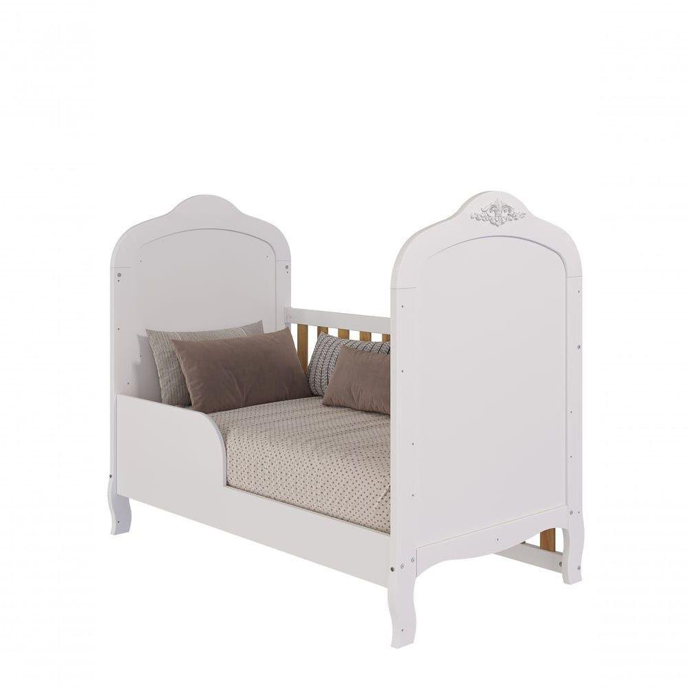 Berço Evolutivo Elô 4 Em 1 - Móveis Peroba Amendoa/branco - 2