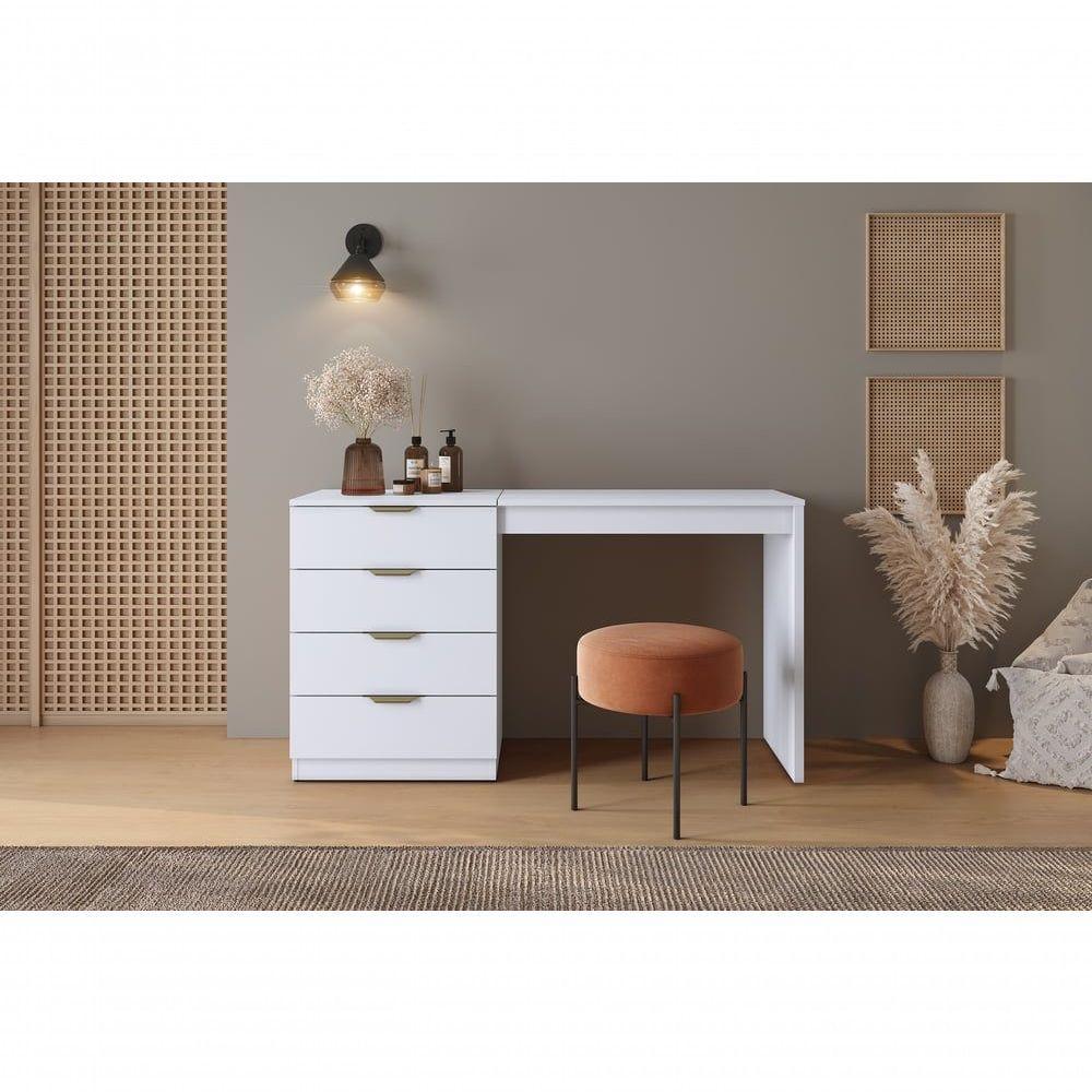 Escrivaninha Penteadeira Camarim Princess Com Porta Joias Mavaular Branco - 7