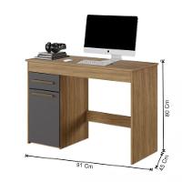 Escrivaninha Atenas 1 Porta E 1 Gaveta Arte Móveis Branco Cinamomo/grafite - 2