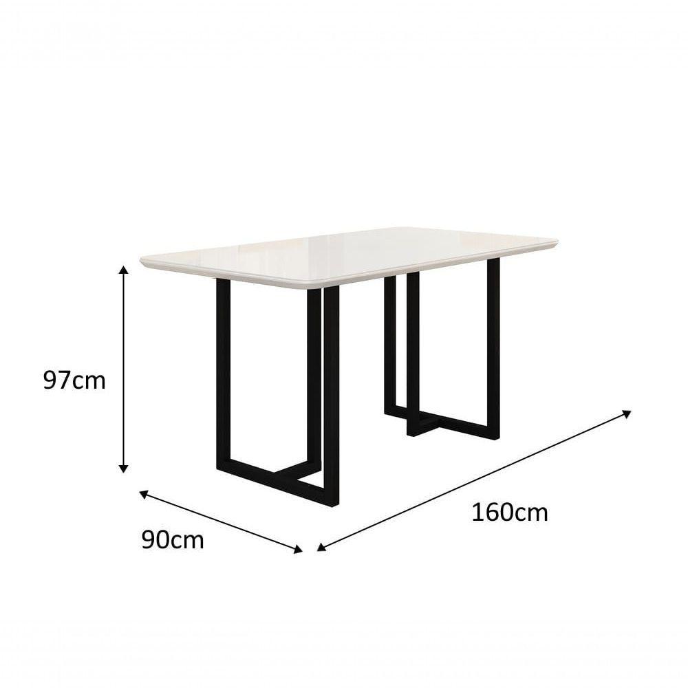 Conjunto De Jantar Itália Com 6 Cadeiras Base Goiás Bm Tubulares Off White/courissimo 134 - 4