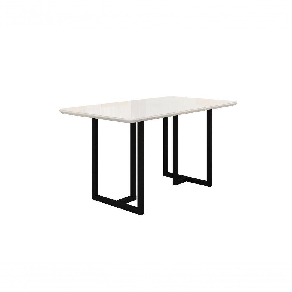 Conjunto De Jantar Itália Com 6 Cadeiras Base Goiás Bm Tubulares Off White/courissimo 134 - 5