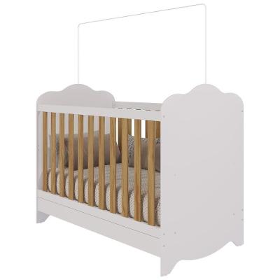 Berço Infantil Clara - Moveis Peroba Amendoa/branco
