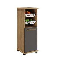 Armário Cozinha Com Fruteira Paraná 1 Porta 1 Prateleira 2 Cestos Arte Móveis Cinamomo-grafite - 1