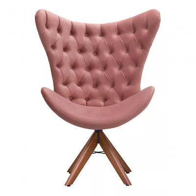 Poltrona Decorativa 1 Lugar Afrodite Suede Capitone Pe Palito Unidecor Rosa