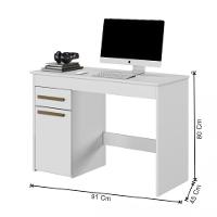 Escrivaninha Atenas 1 Porta E 1 Gaveta Arte Móveis Branco Branco - 2