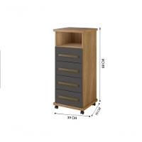 Balcão Piaui Arte Móveis Cinamomo/grafite - 2