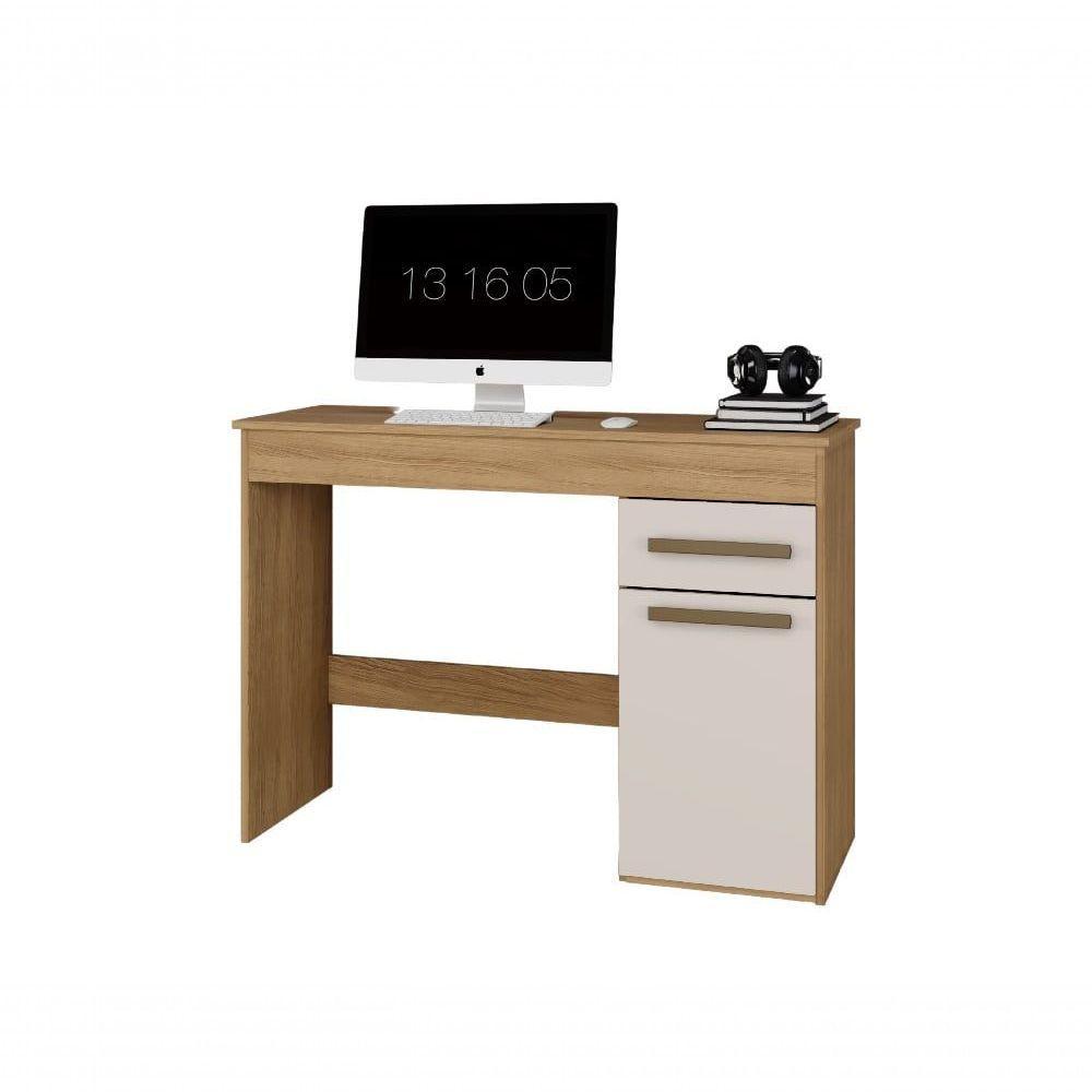 Escrivaninha Atenas 1 Porta E 1 Gaveta Arte Móveis Branco Cinamomo/off White - 1