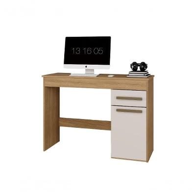 Escrivaninha Atenas 1 Porta E 1 Gaveta Arte Móveis Branco Cinamomo/off White