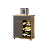 Fruteira Goiânia Arte Móveis 1 Porta 1 Gaveta 3 Cestos Cinamomo-grafite - 1