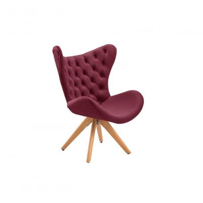 Poltrona Decorativa 1 Lugar Afrodite Suede Capitone Bordô Unidecor