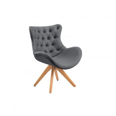 Poltrona Decorativa Egg Capitone Pé Palito Suede Cinza Unidecor