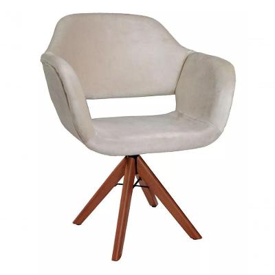 Poltrona Decorativa Bela Liso Pe Palito Unidecor Bege