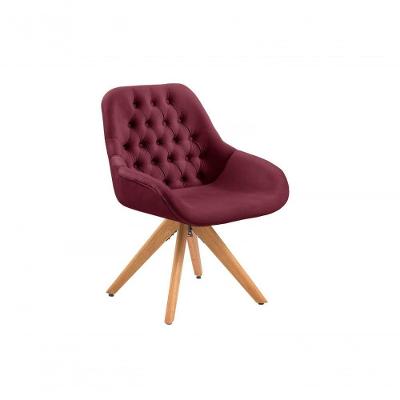 Poltrona Decorativa Alice Suede Capitone Pe Palito Unidecor Bordô