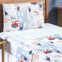 Kit Colcha + Jogo De Cama Bouti Kids Solteiro Infantil 5 Peças 100% Poliéster - Bombeiro - 7