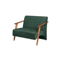 Poltrona Namoradeira Venus Braço Madeira Maciça Suede Unidecor Verde - 1