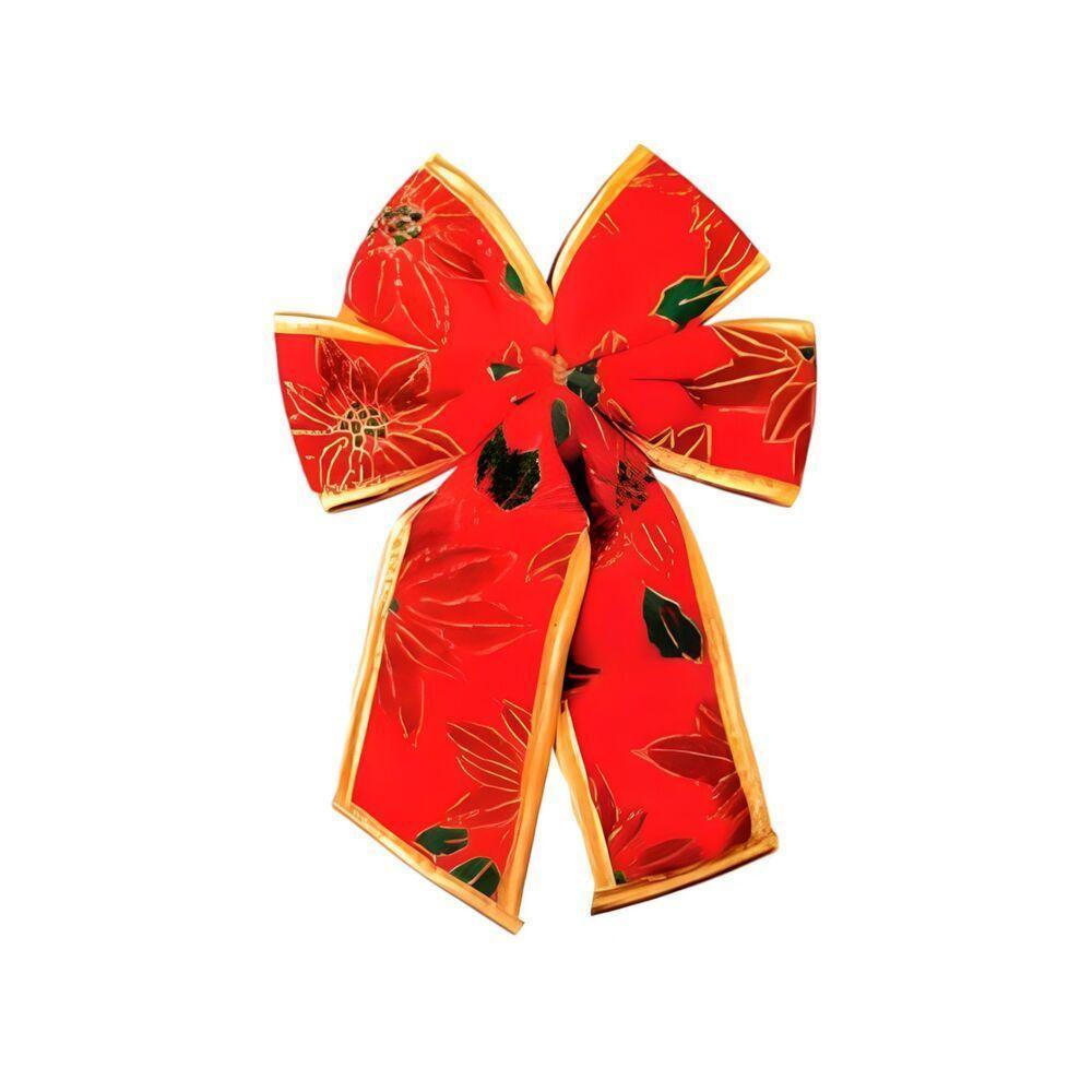 Laços Vermelhos Luxuosos Para árvores De Natal - Conjunto De 5 Enfeites 8cm - 2