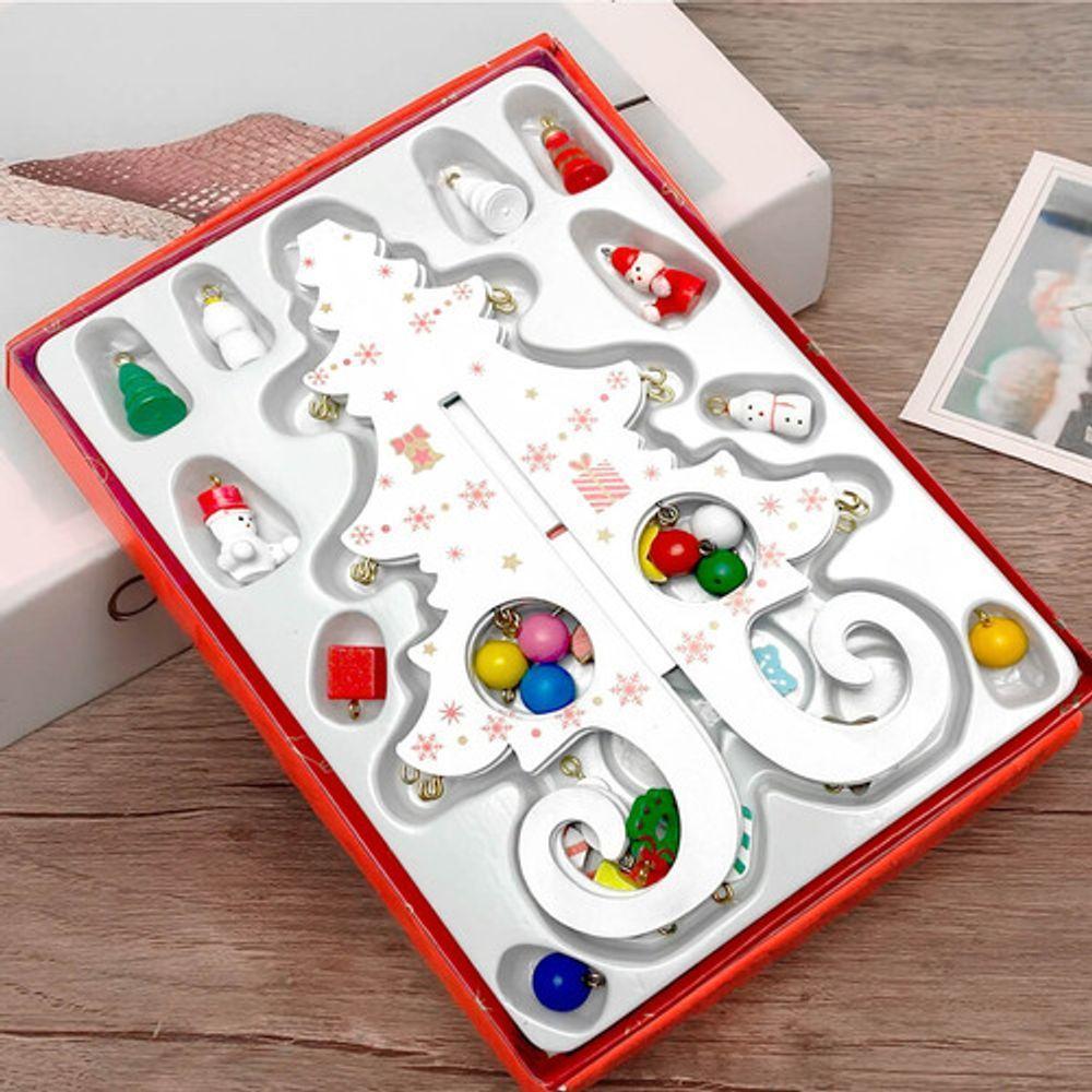 Enfeite Mesa Natalino Mini árvore Natal Madeira Dourado - 3