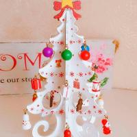 Enfeite Mesa Natalino Mini árvore Natal Madeira Dourado - 5