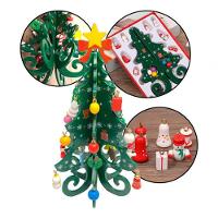 Enfeite Mesa Natalino Mini árvore Natal Madeira Dourado - 10