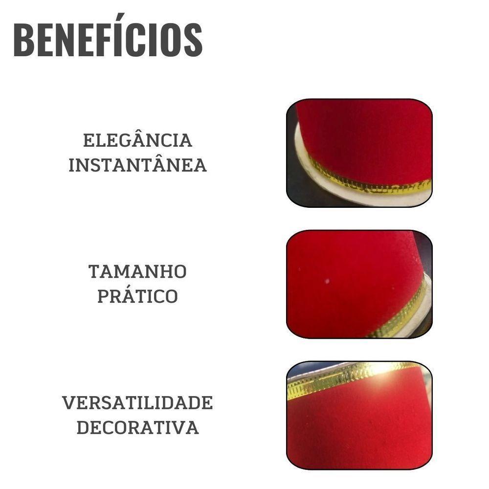 Fita Aramada De Natal Vermelha Veludo - 3,8cm X 2,7m - 4