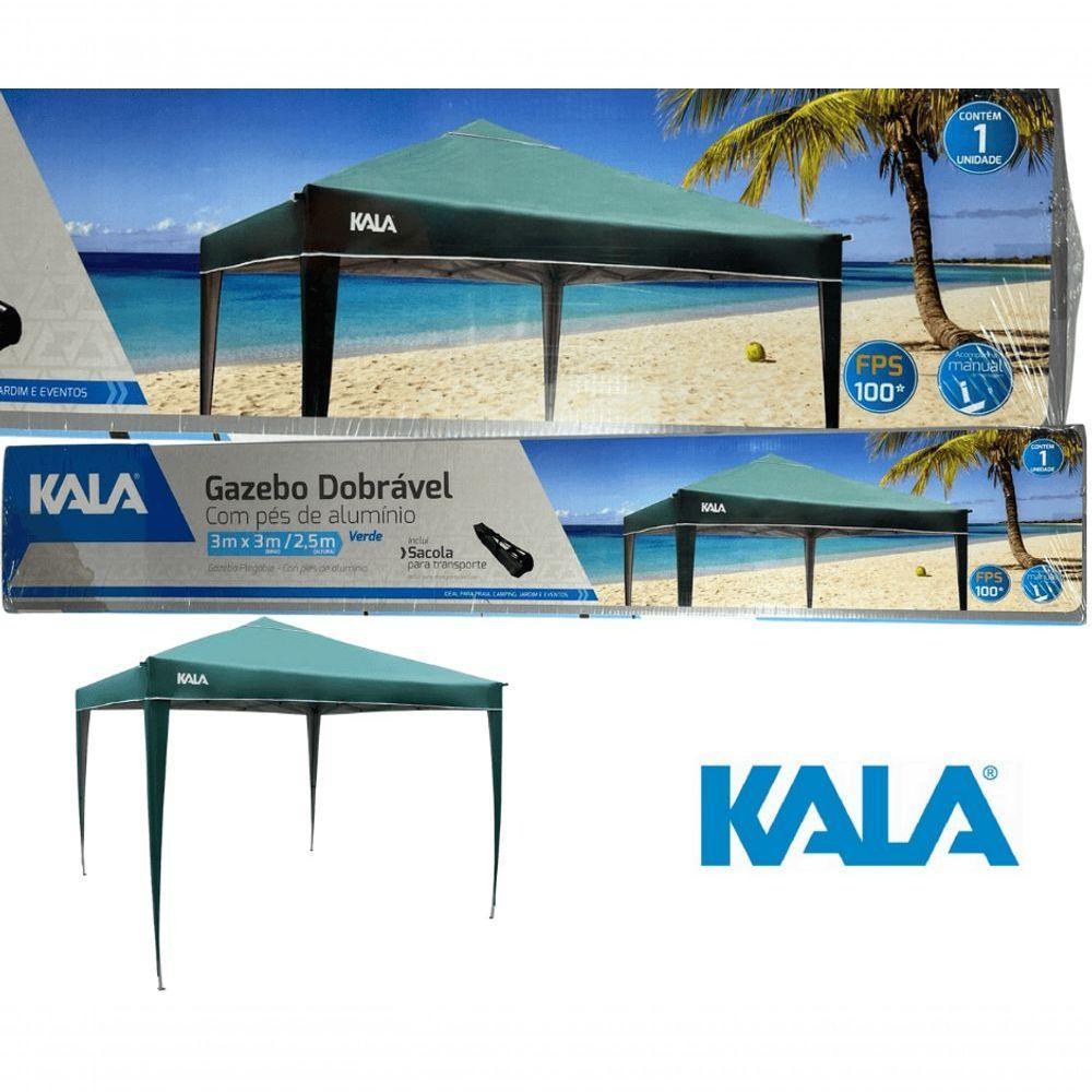 Tenda Gazebo Dobrável 3x3 Sanf Praia Jardim Campo Verde Kala - 5