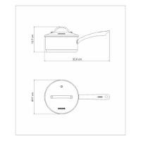 Panela Tramontina Una 16cm Em Aço Inox Com Tampa De Vidro