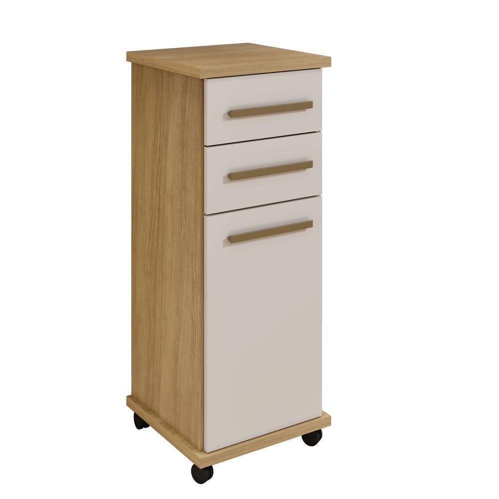 Balcão Tókio 2 Gavetas Arte Móveis Cinamomo/off White - 1