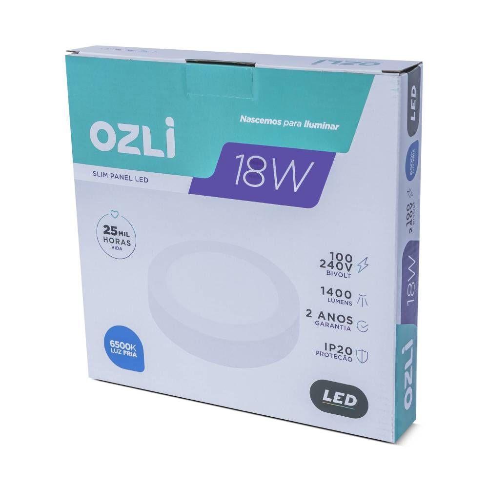 Plafon Led Sobrepor Redondo 18w 6500k Branco Frio Bivolt - 4