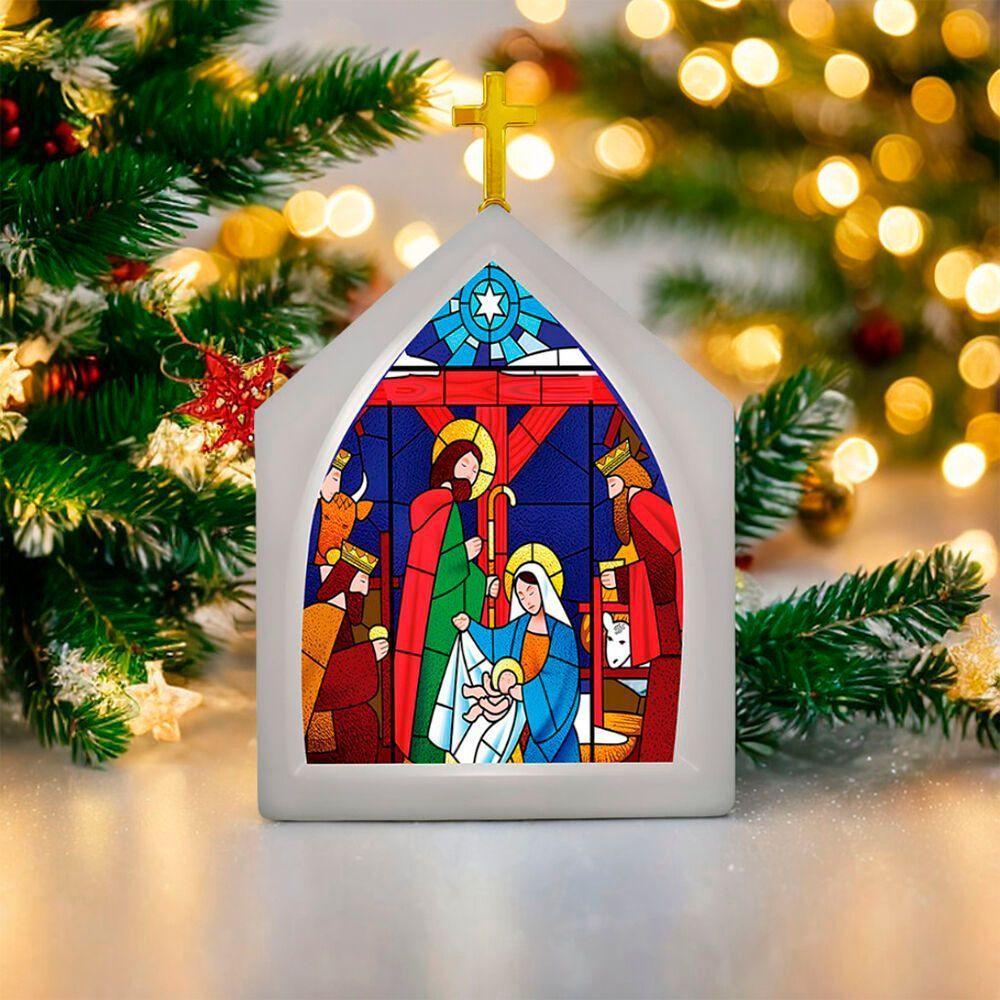 Luminária Natalina Vitral: Iluminação E Devoção Para Seu Altar Decorativo - 4