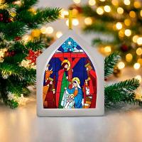 Luminária Natalina Vitral: Iluminação E Devoção Para Seu Altar Decorativo