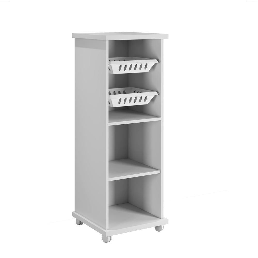 Armário Cozinha Com Fruteira Paraná 1 Porta 1 Prateleira 2 Cestos Arte Móveis Branco - 2