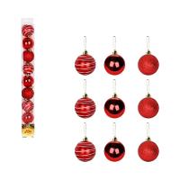 Encante Sua árvore De Natal Com O Deslumbrante Kit De 9 Bolinhas Vermelhas Texturizadas! - 2