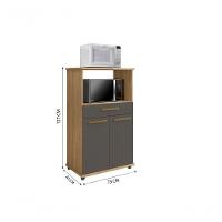 Balcão Conquista Arte Móveis Cinamomo/grafite - 2