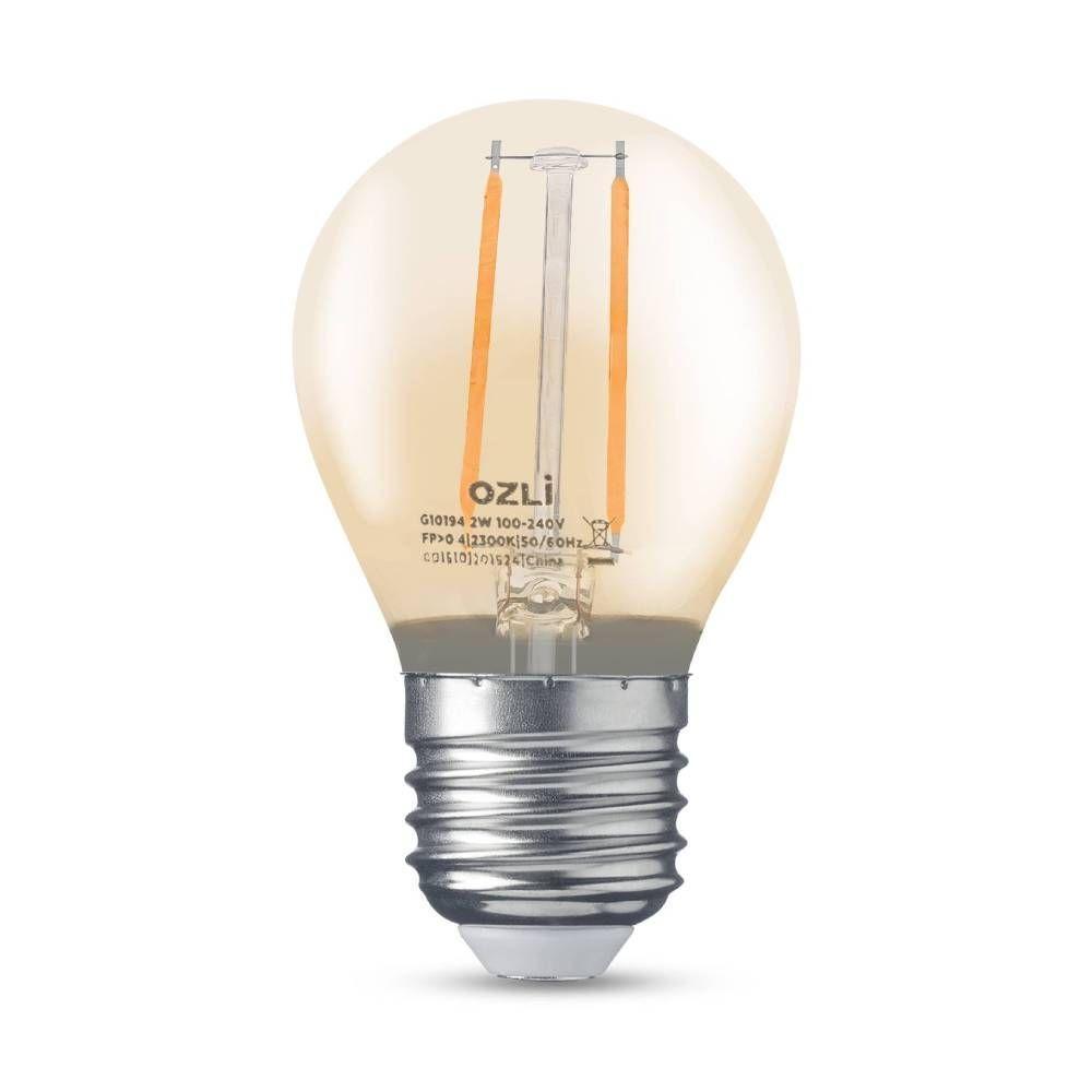 Lâmpada Led Bola Filamento E27 2w 2300k Branco Quente Bivolt - 1