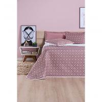Cobre Leito + Jogo De Cama 200 Fios Petit Poá Queen 07 Peças 100% Poliéster - Rose - 5
