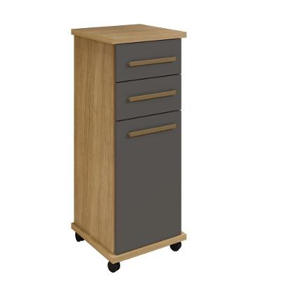 Balcão Tókio 2 Gavetas Arte Móveis Cinamomo/grafite