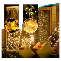 Pisca Pisca Natal Cordão 10 Metros 8 Funções 100 Lâmpadas Luz Amarelo - 3