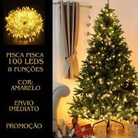 Pisca Pisca Natal Cordão 10 Metros 8 Funções 100 Lâmpadas Luz Amarelo - 5