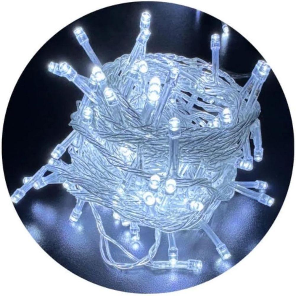 Pisca Pisca Natal Cordão 10 Metros 10 Funções 100 Lâmpadas Luz Branca - 2