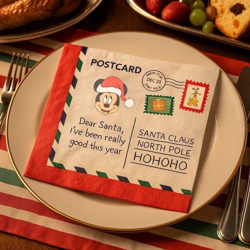 Guardanapo De Papel Estampado Carta De Natal Mickey - 20 Un - 2