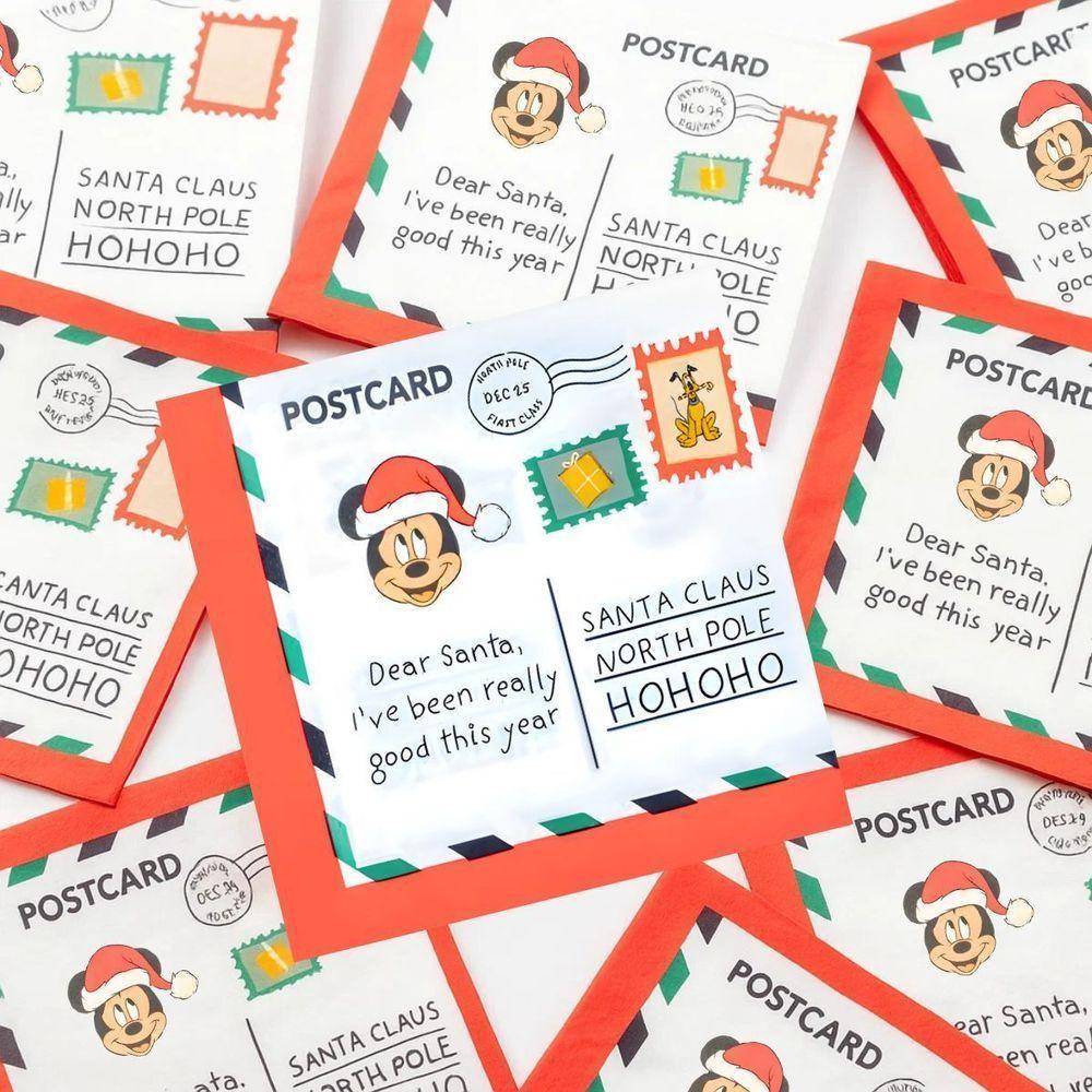 Guardanapo De Papel Estampado Carta De Natal Mickey - 20 Un - 4