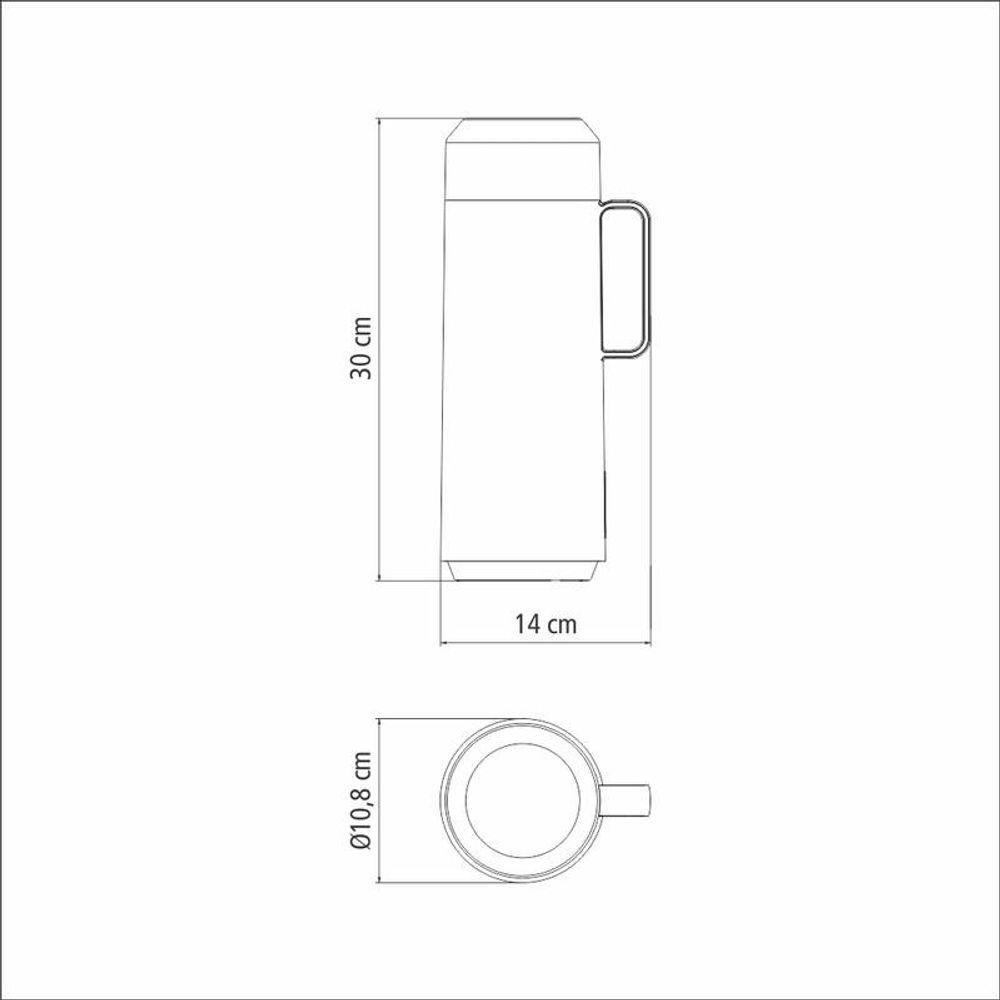 Garrafa Térmica Tramontina Exata Verde Com Ampola De Vidro E Tampa Rosqueável 1 Litro - 4