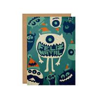 Cartão Natalino Interativo Com Monstros Divertidos E Qr Code Personalizável - 1