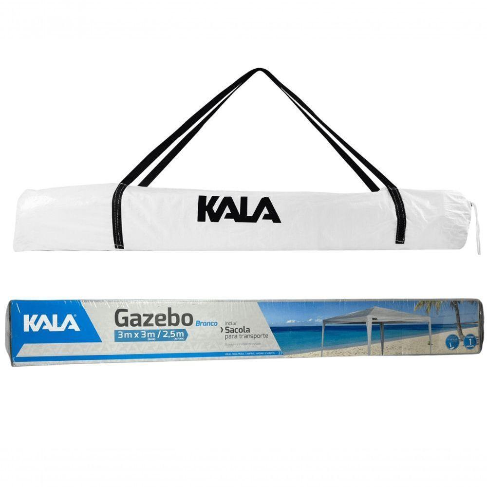 Tenda Praia Gazebo Barraca 3x3 Branca Camping Bco Aço Kala - 8