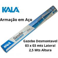 Tenda Praia Gazebo Barraca 3x3 Branca Camping Bco Aço Kala - 6