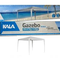 Tenda Praia Gazebo Barraca 3x3 Branca Camping Bco Aço Kala - 7