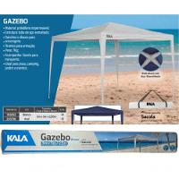 Tenda Praia Gazebo Barraca 3x3 Branca Camping Bco Aço Kala - 9