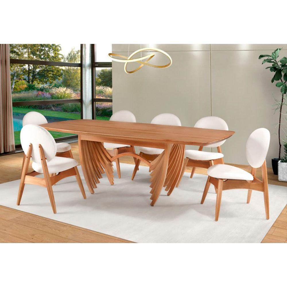 Mesa De Jantar Retangular De Madeira Saint Germain 200cm X 100cm Lamina De Cinamomo - 2