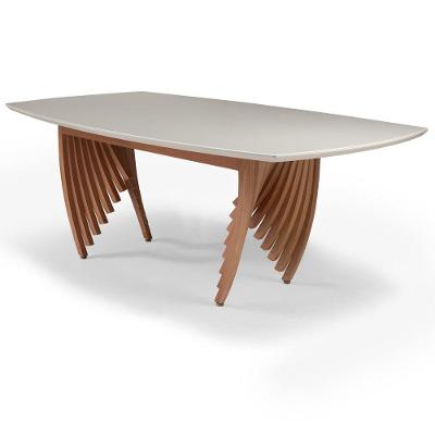 Mesa De Jantar Retangular De Madeira Saint Germain 200cm X 100cm Lamina De Cinamomo