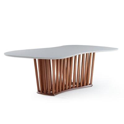 Mesa De Jantar Retangular De Madeira Essência 220cm X 120cm Lamina De Cinamomo
